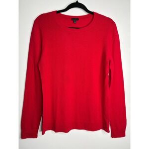 Talbots Red Pure Cashmere Crew Neck Long Sleeve Sweater Size L